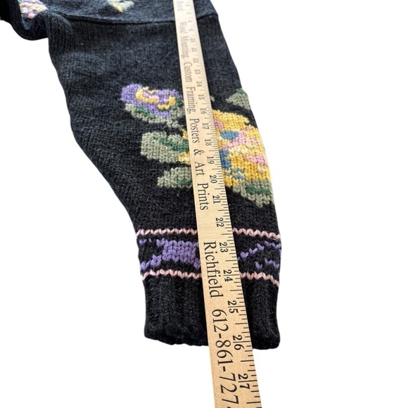 VTG Interim Turtleneck Sweater Abstract Floral Artsy 90s Women Large Cottagecore - Picture 9 of 12